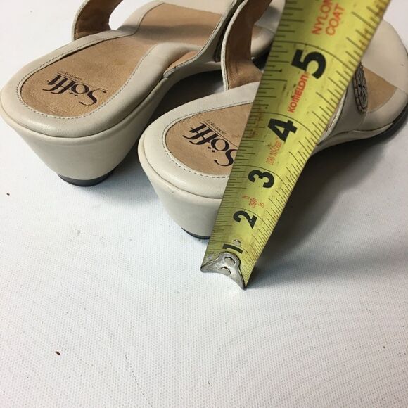 Söfft Beige leather thong wedge sandals size 9.5 - Picture 3 of 6